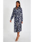 ფოტო #3 პროდუქტის Women's Printed Satin Midi Dress