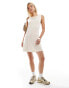 Фото #3 товара Monki super soft boat neck mini dress in off white