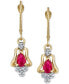 Ruby (1 ct. t.w.) & Diamond (1/10 ct. t.w.) Drop Earrings in 14k Gold