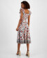 Фото #2 товара Women's Floral-Print Fit & Flare Midi Dress