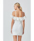 Фото #3 товара Women's Bubble Off Shoulder Mini Dress
