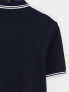 Fred Perry twin tipped logo polo in navy/white