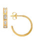 ფოტო #1 პროდუქტის 18K Gold Plated Imitation Cubic Zirconia Encrusted Hoop Earrings