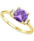 Фото #1 товара Кольцо Macy's Amethyst & Lab-Grown Sapphire