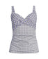 Фото #1 товара Women's Plus Size V-Neck Wrap Underwire Tankini Swimsuit Top Adjustable Straps