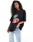 ASOS DESIGN oversized t-shirt with cherry graphic in black Черный, S - EU 36-38 - фото #1