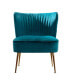 25" Wide Upholstered Tufted Velvet Accent Chair With Metal Leg