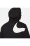 Фото #4 товара Толстовка Nike Sportswear Swoosh Pullover Semi-Brushed-Back Erkek Siyah Sweatshirt DD6011-010
