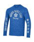 Фото #3 товара Men's Heather Blue Distressed Toronto Maple Leafs Multi-Logo Tri-Blend Long Sleeve T-shirt