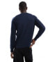 Фото #3 товара PS Paul Smith crew neck knit jumper with icon zebra logo in navy