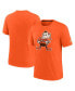 Фото #1 товара Men's Orange Distressed Cleveland Browns Brownie The Elf Rewind Playback Logo Tri-Blend T-shirt