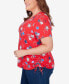 ფოტო #2 პროდუქტის Plus Size Stars Side Tie Short Sleeve Tee