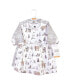 ფოტო #3 პროდუქტის Infant Girl Cotton Long-Sleeve Dresses 2pk, Gray Winter Forest