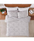 3PCS Cotton Chenille Clipped Duvet Cover Set, Full/Queen