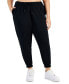 Plus Size High-Rise Solid Fleece Jogger Pants, Created for Macy's