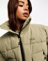 Ellese Guera cropped puffer jacket in khaki