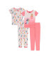 ფოტო #1 პროდუქტის Little Girls Cotton Pajama, 4 Piece Set