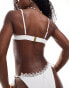 Фото #3 товара Miss Selfridge lace trim cupped bikini top in cream