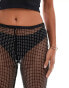 Фото #4 товара ASOS DESIGN Petite fishnet hotfix flare trouser in black