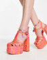 Фото #1 товара Circus NY Paddie platform heels in orange popsicle print