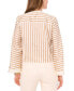 ფოტო #2 პროდუქტის Women's Striped Tie-Front Top