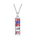 Фото #1 товара Bling Jewelry back to School Red White Blue Enamel American USA Patriotic Red White Blue Star Flag Whistle Necklace Pendant for Teens Women Rhodium Plated Brass
