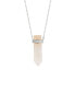 Silver Plated or 14K Gold Plated Quartz Pointed Hexagon Pendant Necklace