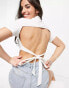 Фото #1 товара Skylar Rose backless button up crop top in rib