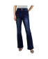 ფოტო #1 პროდუქტის Women's Dark Wash Tummy Control Bootcut with Front Pocket Seam detail Jeans