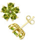 ფოტო #1 პროდუქტის Peridot (3-1/3 ct. t.w.) & Diamond Accent Flower Stud Earrings in 14k Gold-Plated Sterling Silver