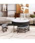 Modern Round Lift-Top Coffee Table With Storage & 3 Ottoman