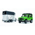 Фото #2 товара Внедорожник Bruder Land Rover Defender с прицепом-коневозкой и лошадью 02-592 1:16 61 см