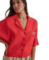 Фото #3 товара Women's Linen Studded Camp Shirt