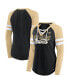 ფოტო #1 პროდუქტის Women's Black, Gold New Orleans Saints True to Form Raglan Lace-Up V-Neck Long Sleeve T-shirt