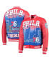 Фото #2 товара Men's Red Philadelphia 76ers Remix Varsity Full-Zip Jacket