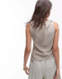 Topshop textured sleeveless high neck top in sage Зеленый, 44 - фото #4