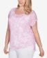 Plus Size Spring Into Action Printed Top