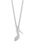 ფოტო #2 პროდუქტის Diamond Cinderella Slipper Pendant Necklace (1/10 ct. t.w.) in Sterling Silver, 16" + 2" extender