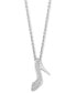 Diamond Cinderella Slipper Pendant Necklace (1/10 ct. t.w.) in Sterling Silver, 16" + 2" extender