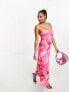 Фото #4 товара Vila Petite cami midaxi dress in pink abstract print