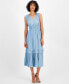 Фото #1 товара Women's Smocked Sleeveless Tiered Midi Dress