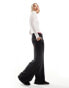 Фото #7 товара COLLUSION relaxed wide leg tailored trousers in black