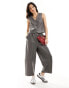 Фото #2 товара ASOS DESIGN faux leather oversized barrel leg trouser in grey