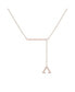 ფოტო #1 პროდუქტის Crane Lariat Triangle Bolo Adjustable Silver Diamond Necklace