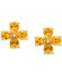 ფოტო #3 პროდუქტის Citrine (2-1/8 ct. t.w.) & Diamond Accent Flower Stud Earrings in 14K Gold-Plated Sterling Silver