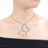 ფოტო #3 პროდუქტის 14k Yellow Gold Plated with Cubic Zirconia Double Heart Butterfly Pendant Necklace in Sterling Silver