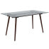 Фото #2 товара Meriden 31.5" X 55" Rectangular Solid Walnut Wood Table With Clear Glass Top