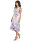 ფოტო #3 პროდუქტის Women's Flutter-Sleeve Faux-Wrap Midi Dress