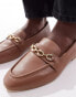 Фото #2 товара ASOS DESIGN Wide Fit Macaroon chain loafer in Tan