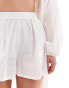 Фото #3 товара Miss Selfridge beach sheer short in cream